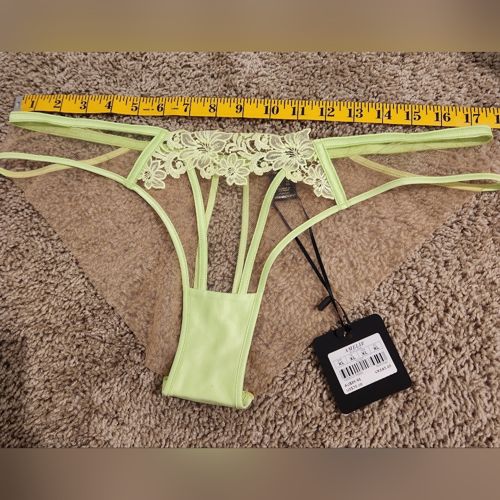 ๐SET๐ Honey Birdette AMELIE LIME BRA 38H thong XL brief XL NWT - Picture 11 of 12